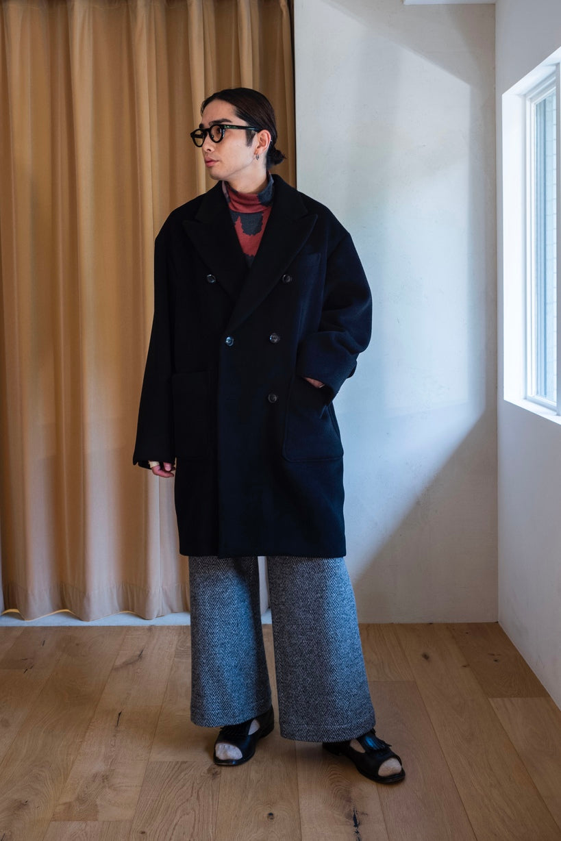 Pile Double Half Coat 〔BLACK〕