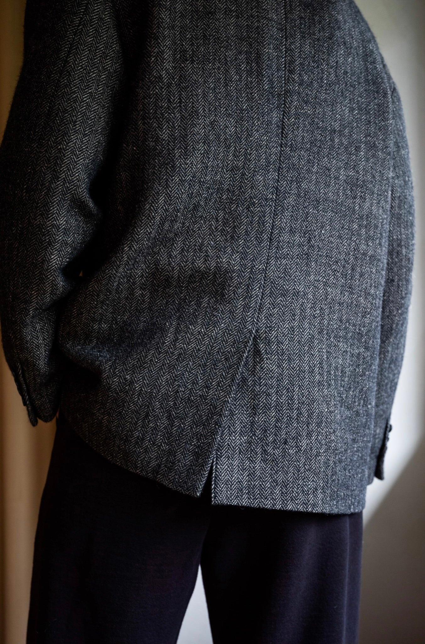 WOOL LINEN UTILITY JACKET 〔BLACK〕 | cliché
