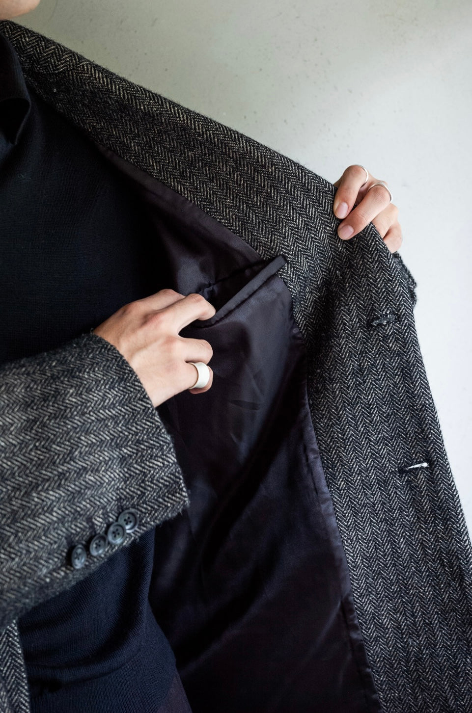 【新品未使用】cliché WOOLLINEN UTILITY JACKET M WOOL LINEN UTILITY JACKET 〔BLACK〕 | cliché