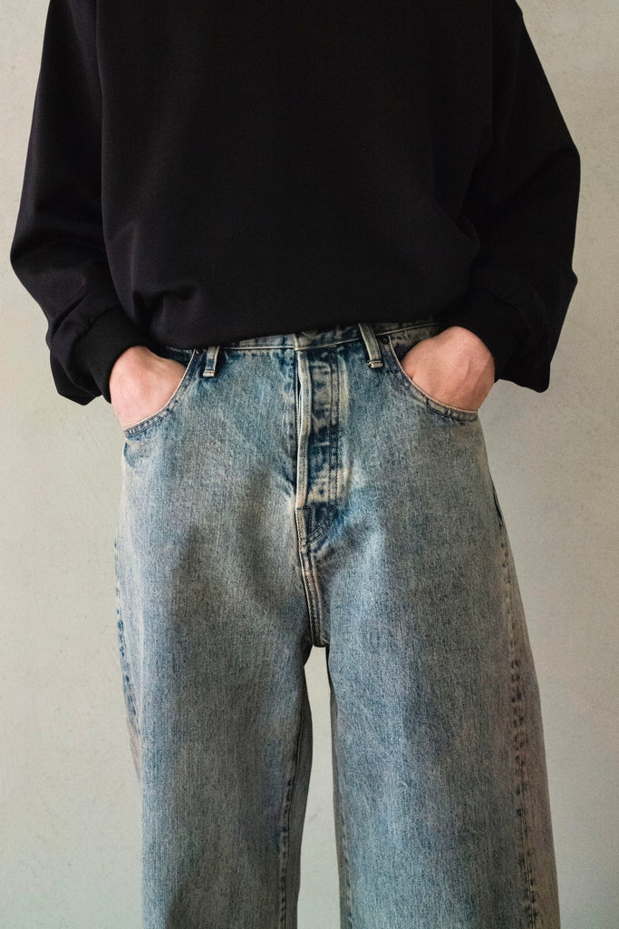 TWIST SEAM BAGGY VINTAGE DENIM JEANS