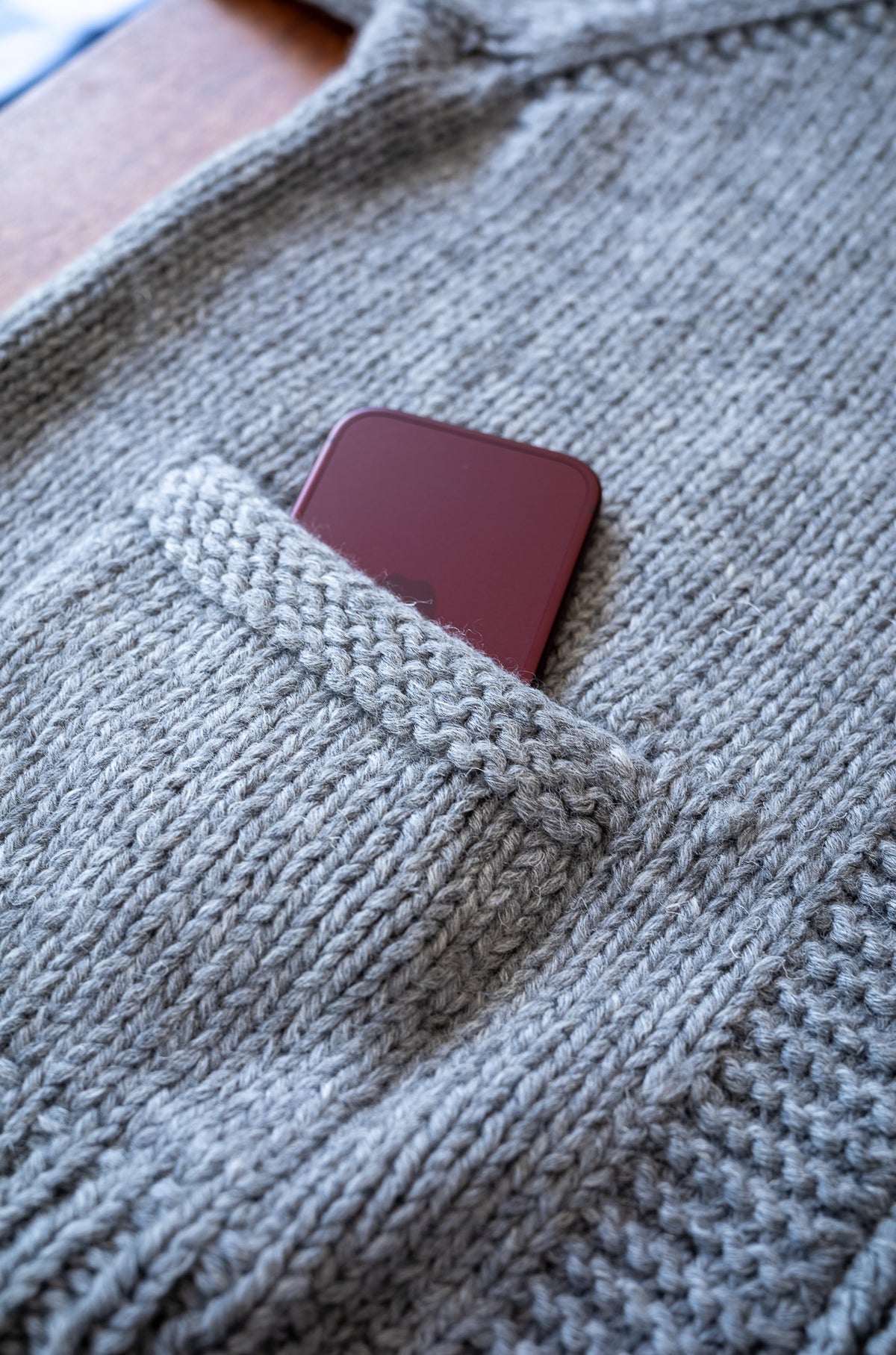 Quiet Season Hand-Knit Zip Jacket 〈L/GRAY〉