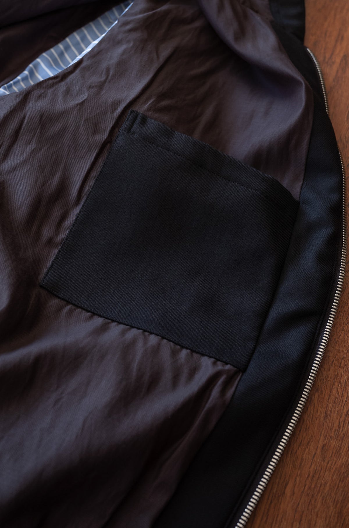 Double Cloth Hooded Jacket 〈NOIR〉