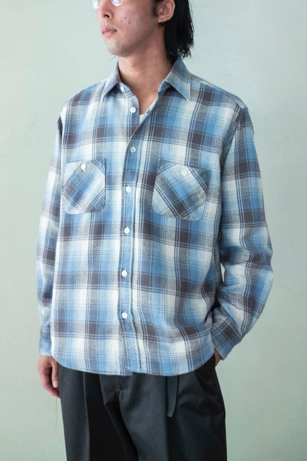 ROUGH AND RUGGED WALKEN チェック　シャツ　SHIRT ROUGH AND RUGGED/WALKEN-02（GRAY CHECK）［チェックシャツ-23