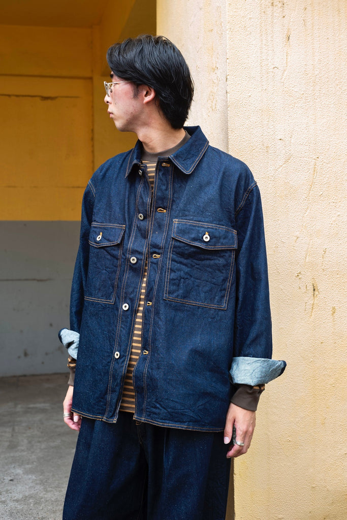 SILK DENIM SHIRT JACKET