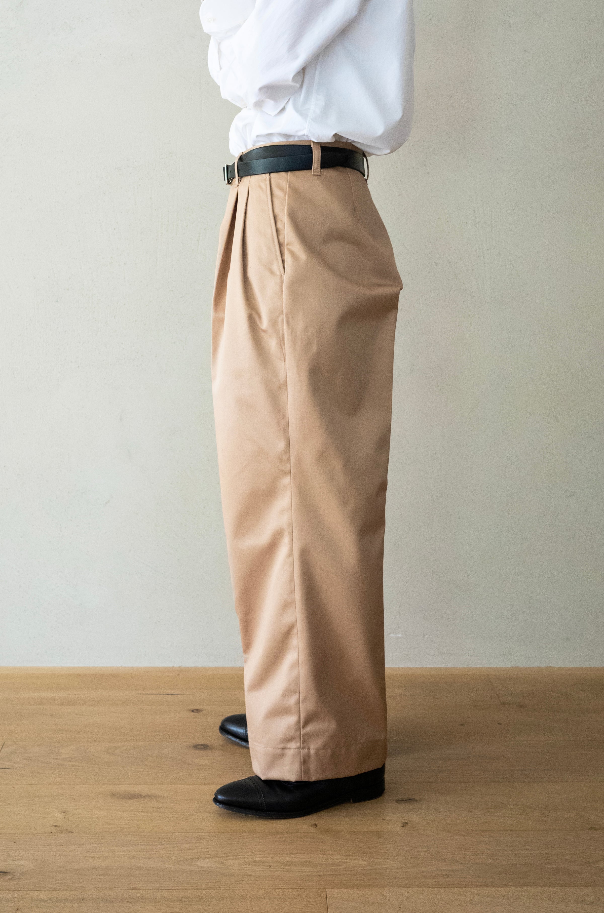 EX WIDE TROUSERS [BEIGE] | cliché