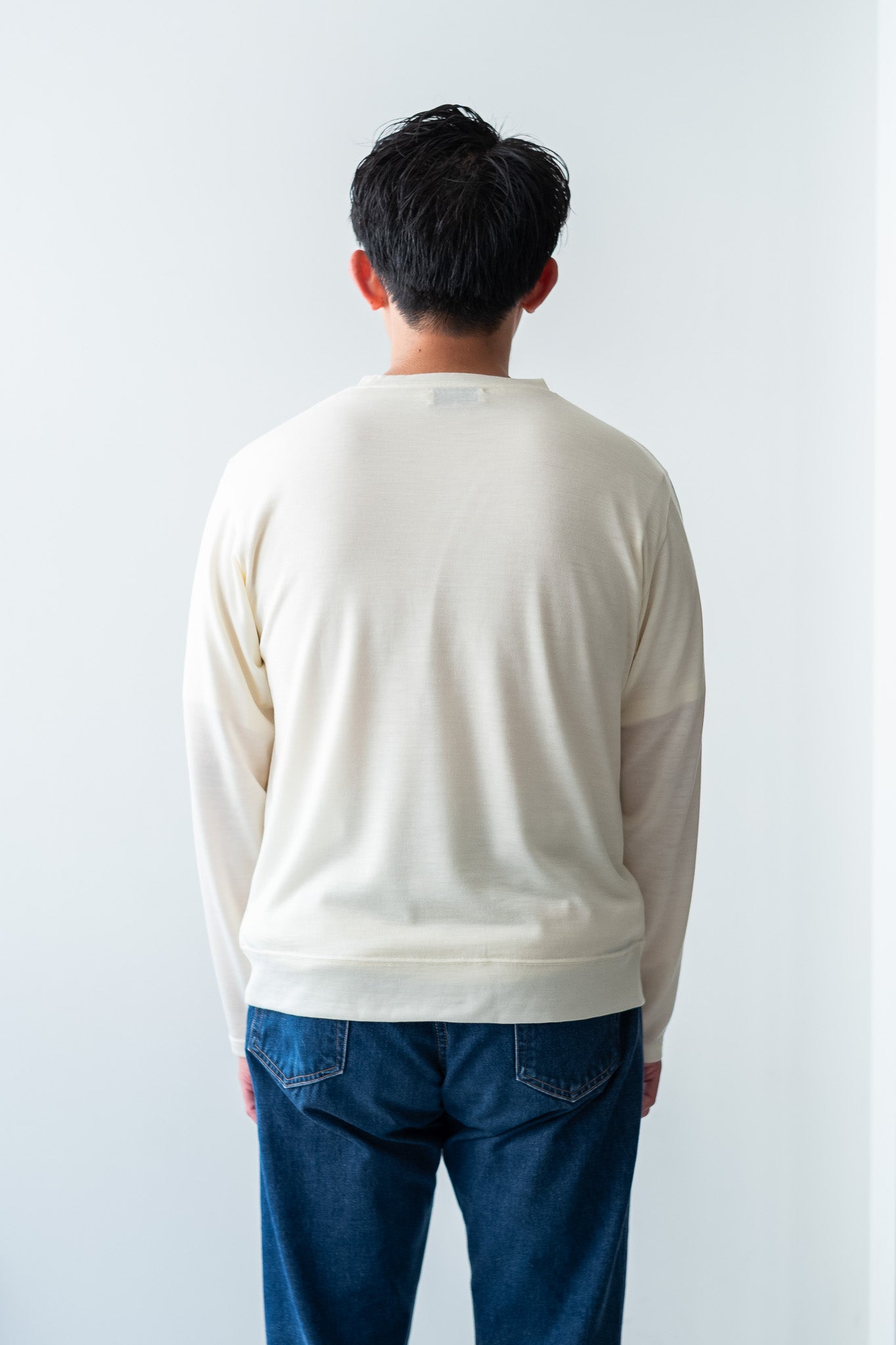 Washable Wool L/S Shirt 〔MILK〕