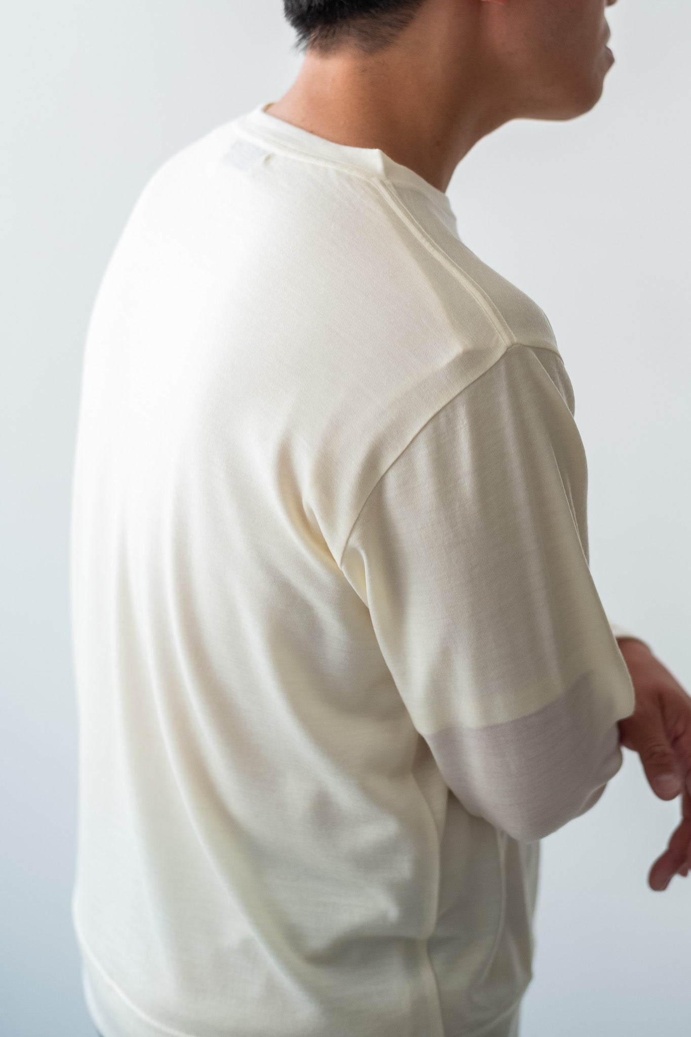 Washable Wool L/S Shirt 〔MILK〕