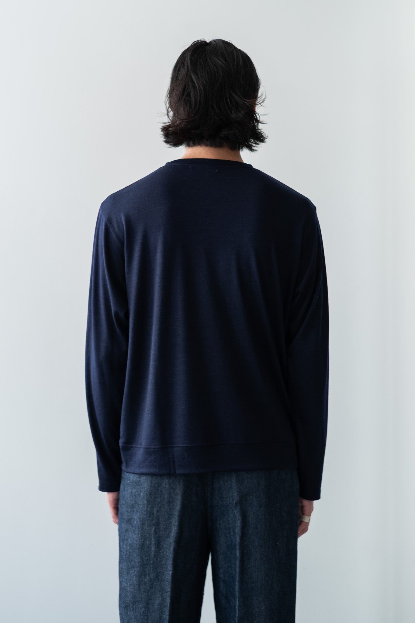 Washable Wool L/S Shirt〔MID NIGHT〕