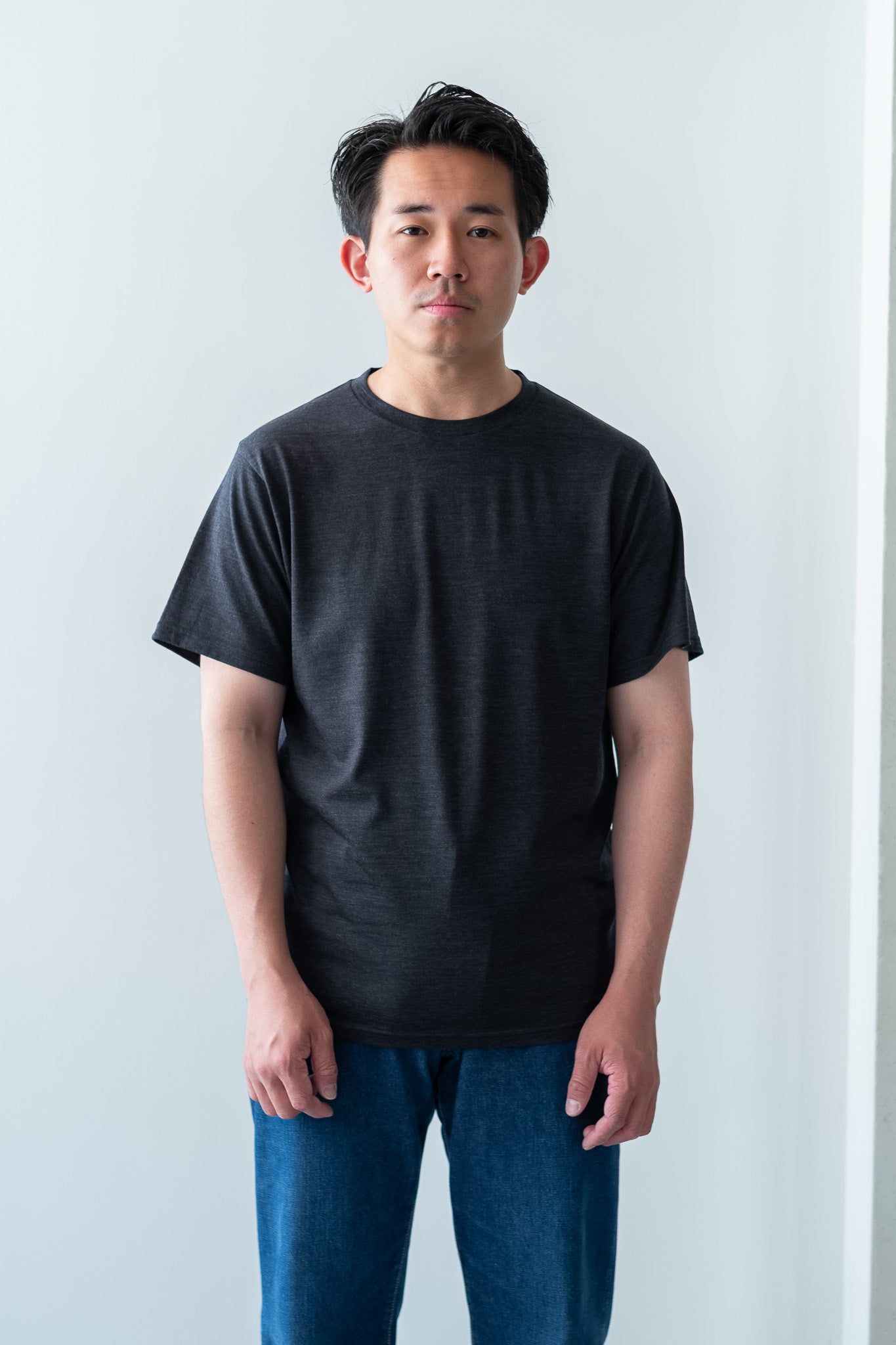 Washable Wool T Shirt 〔C/GRAY〕