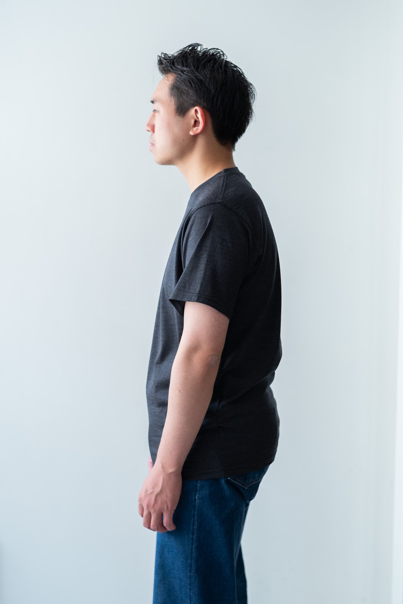Washable Wool T Shirt 〔C/GRAY〕
