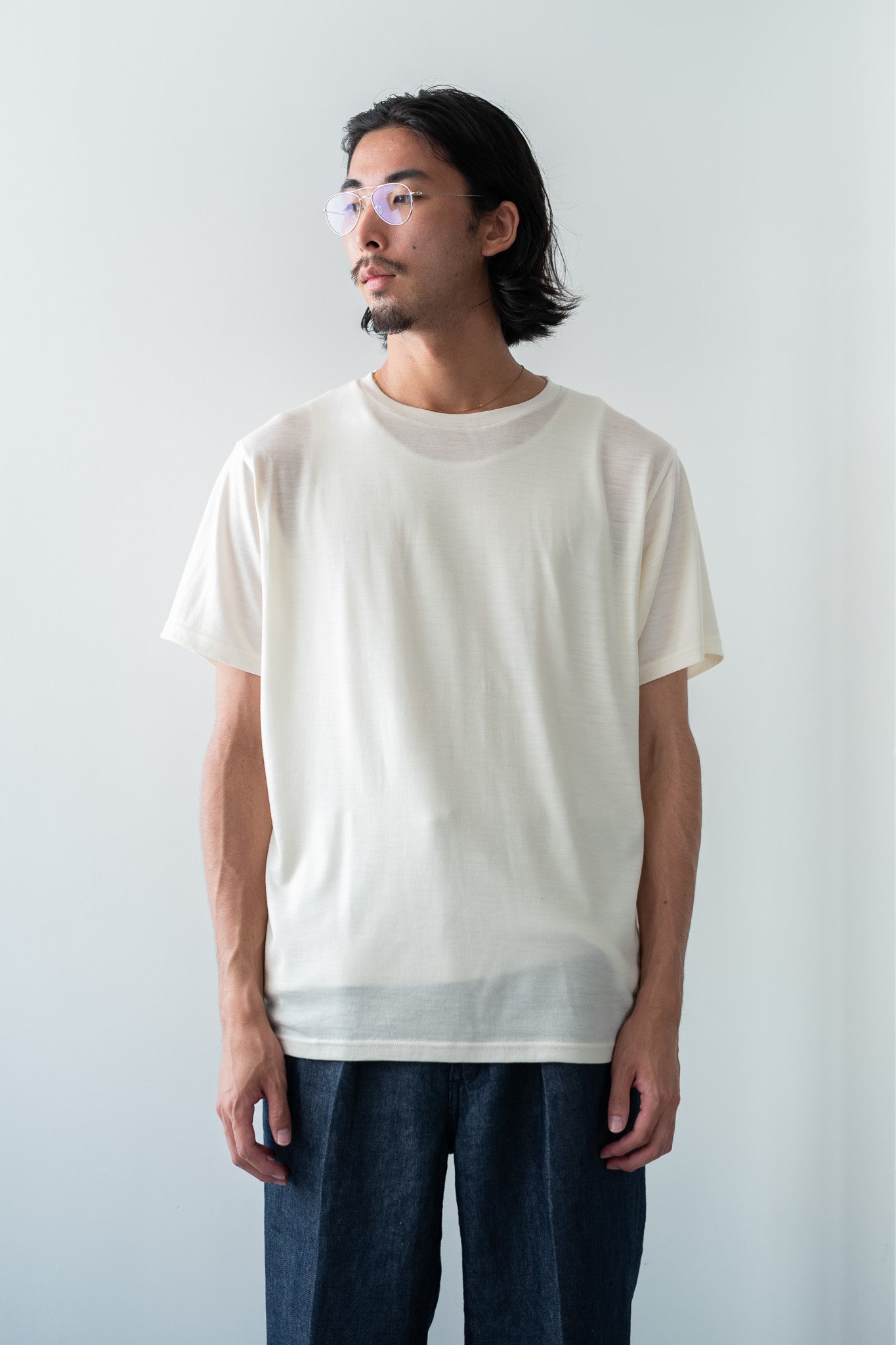 Washable Wool T Shirt〔MILK〕