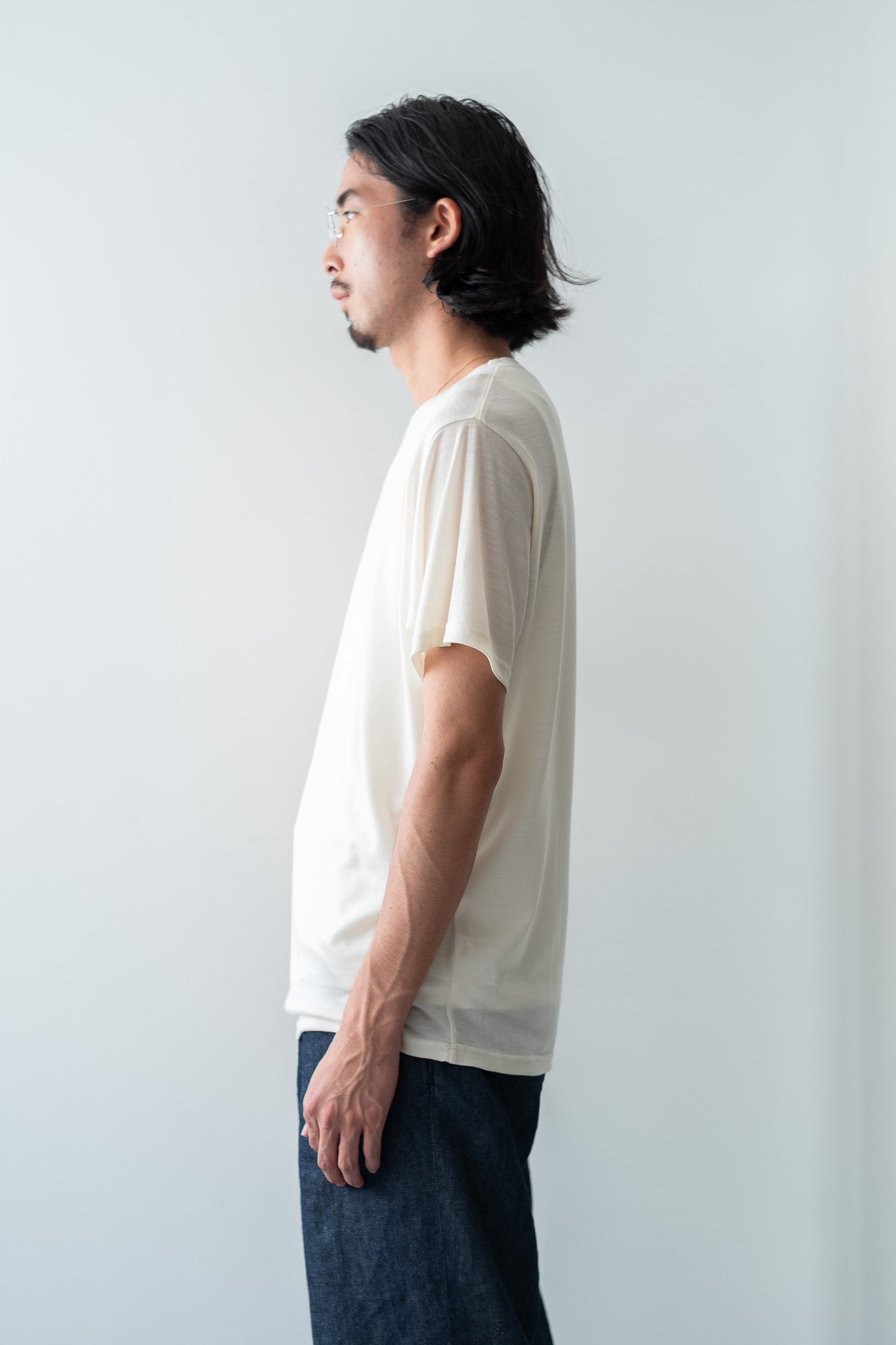 Washable Wool T Shirt〔MILK〕
