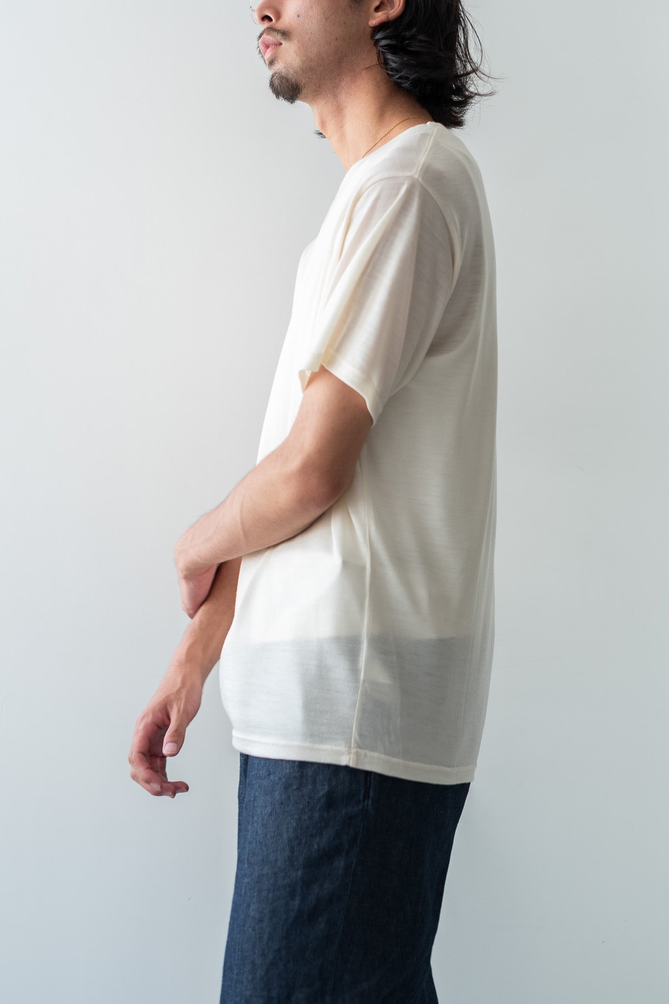 Washable Wool T Shirt〔MILK〕
