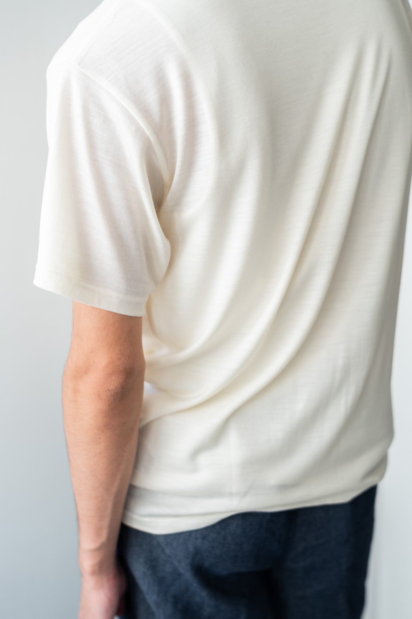 Washable Wool T Shirt〔MILK〕