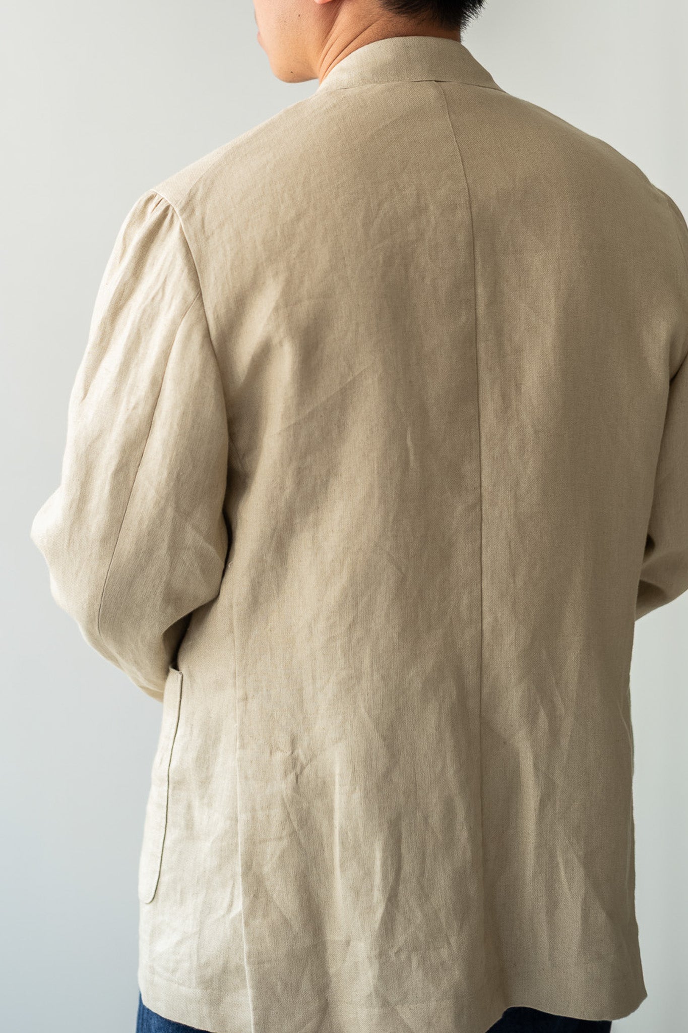 Linen Unstructured Tailored Jacket 〔BEIGE〕