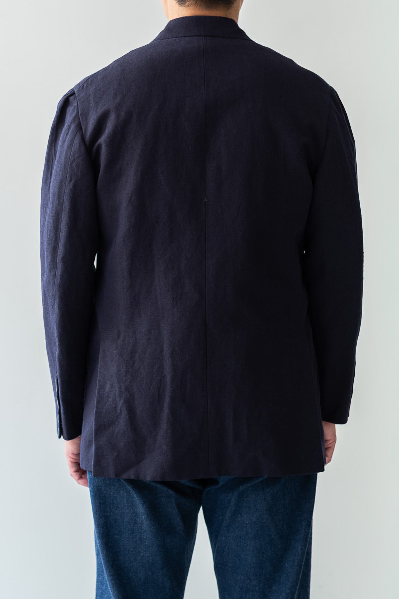 Soft Linen Unstructured Tailored Jacket  〔NAVY〕