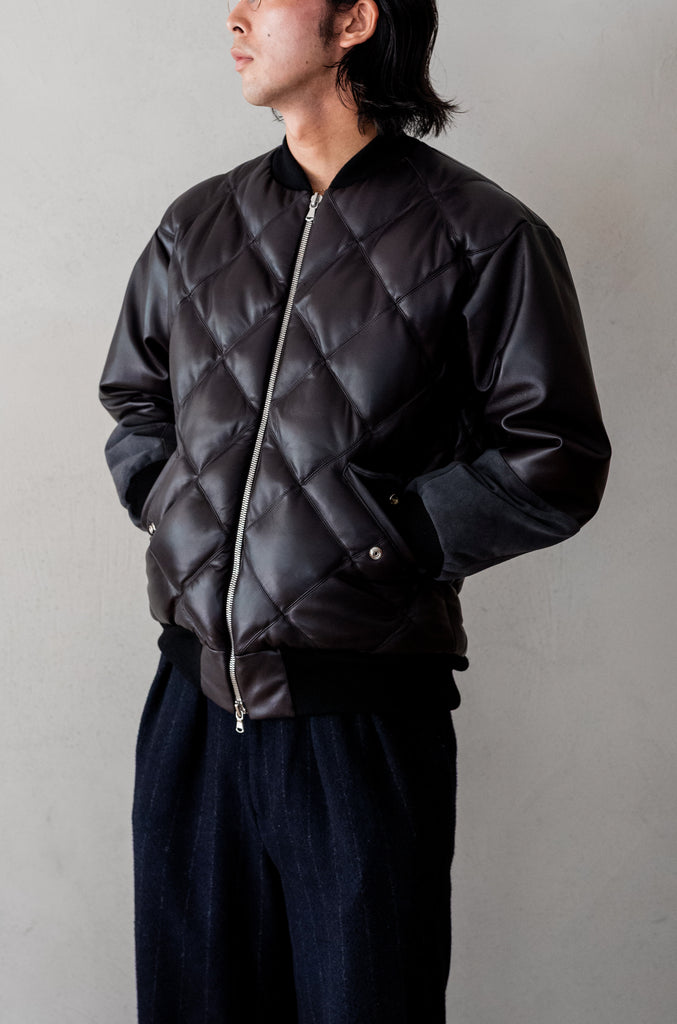 Sheep Skin Quilted Down Jacket
