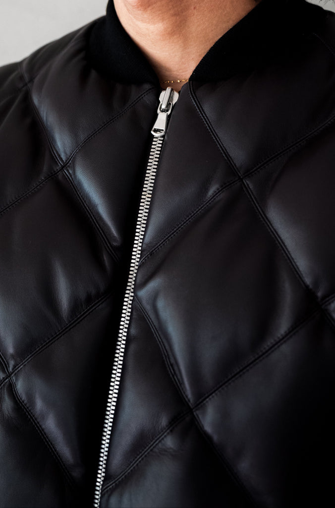 Sheep Skin Quilted Down Jacket