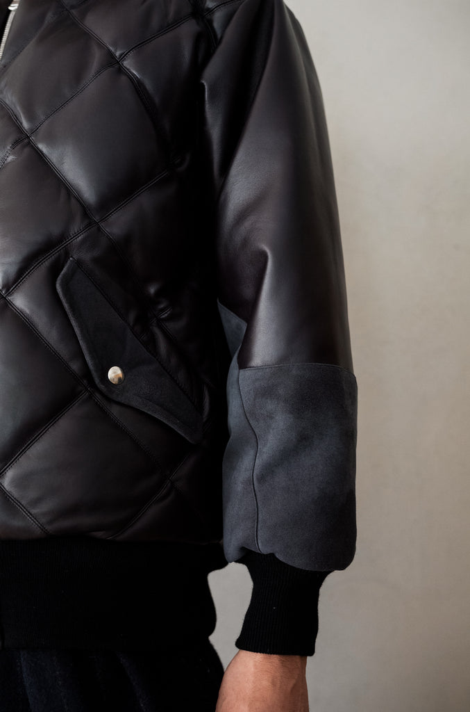 Sheep Skin Quilted Down Jacket
