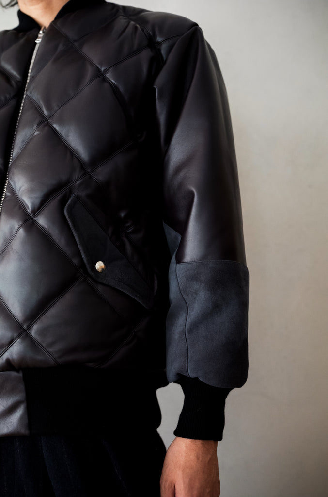 Sheep Skin Quilted Down Jacket