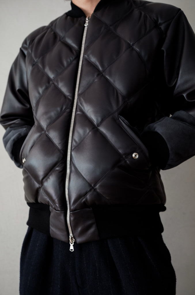 Sheep Skin Quilted Down Jacket