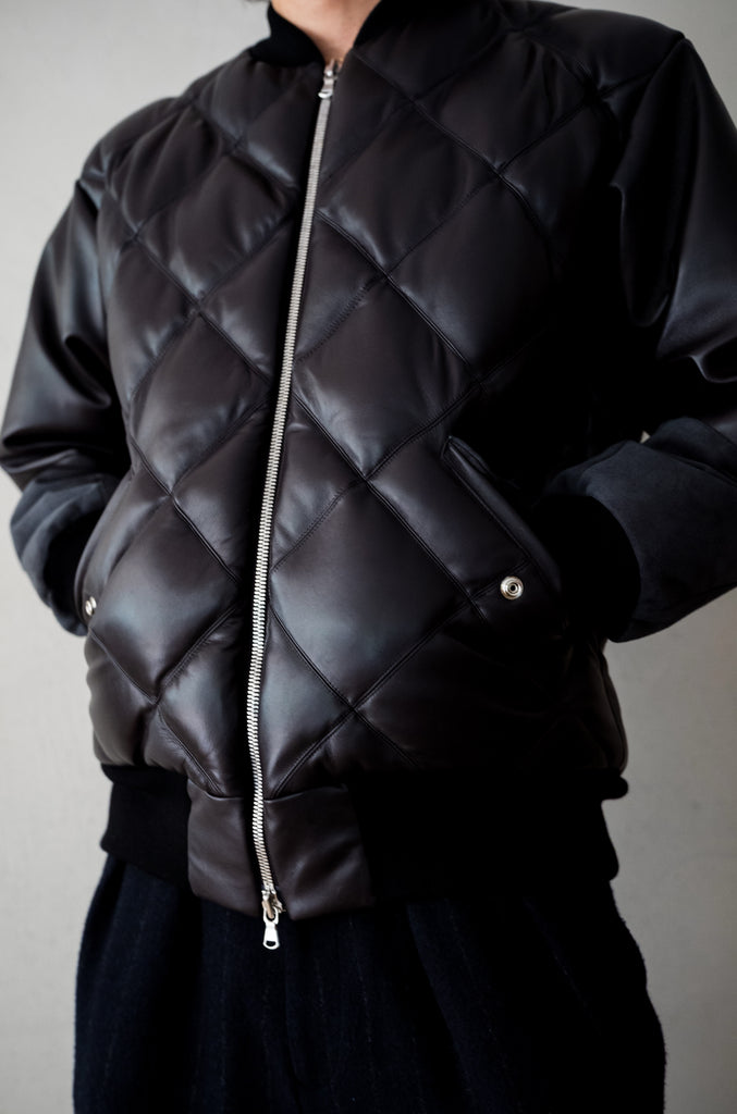 Sheep Skin Quilted Down Jacket
