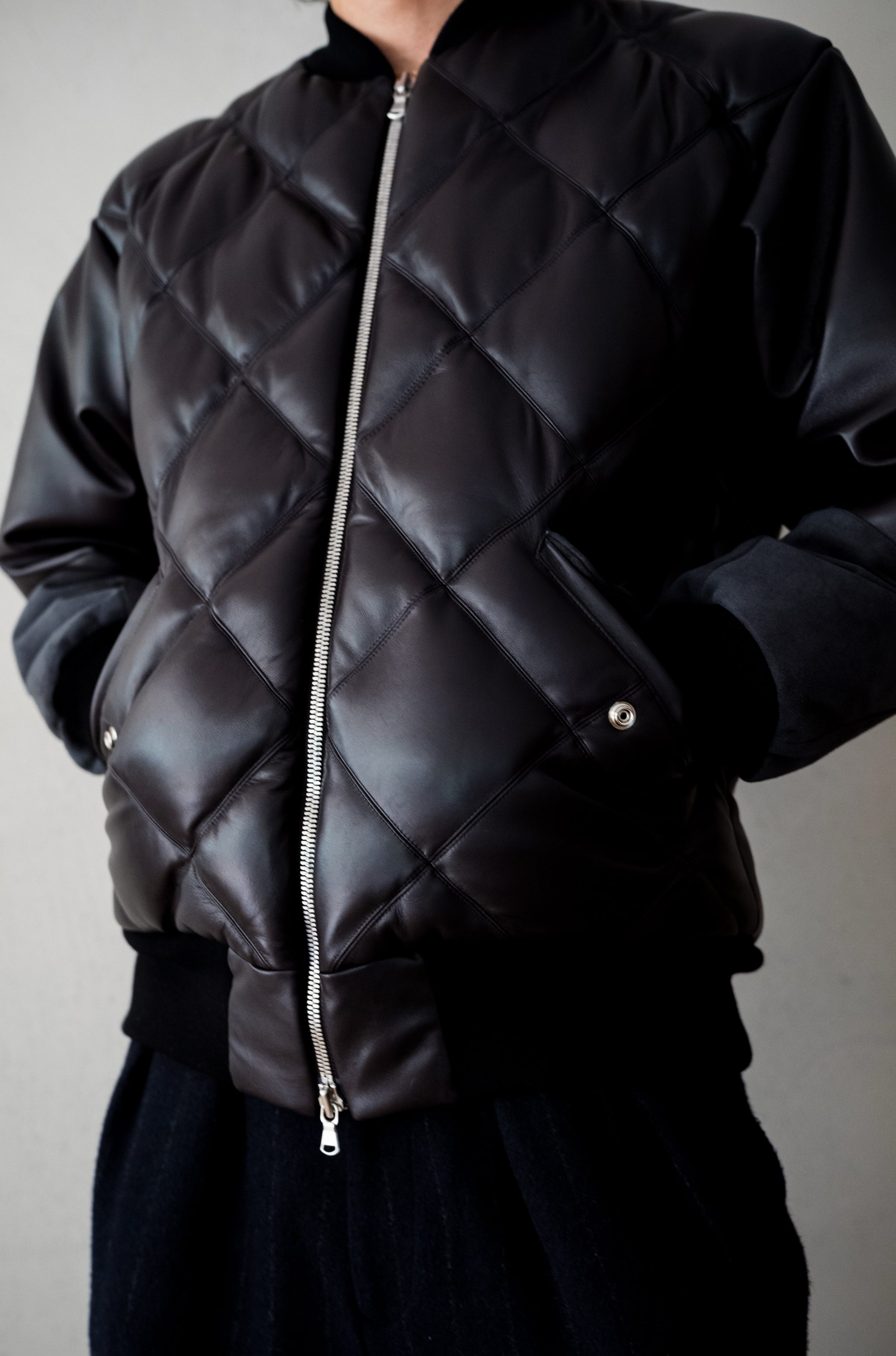 羊革・キルティングショルダーの羊革ジャケット Sheep Leather Jacket Quilted Shoulder 羊革キルティングショルダージャケット Quilted Shoulder Sheep