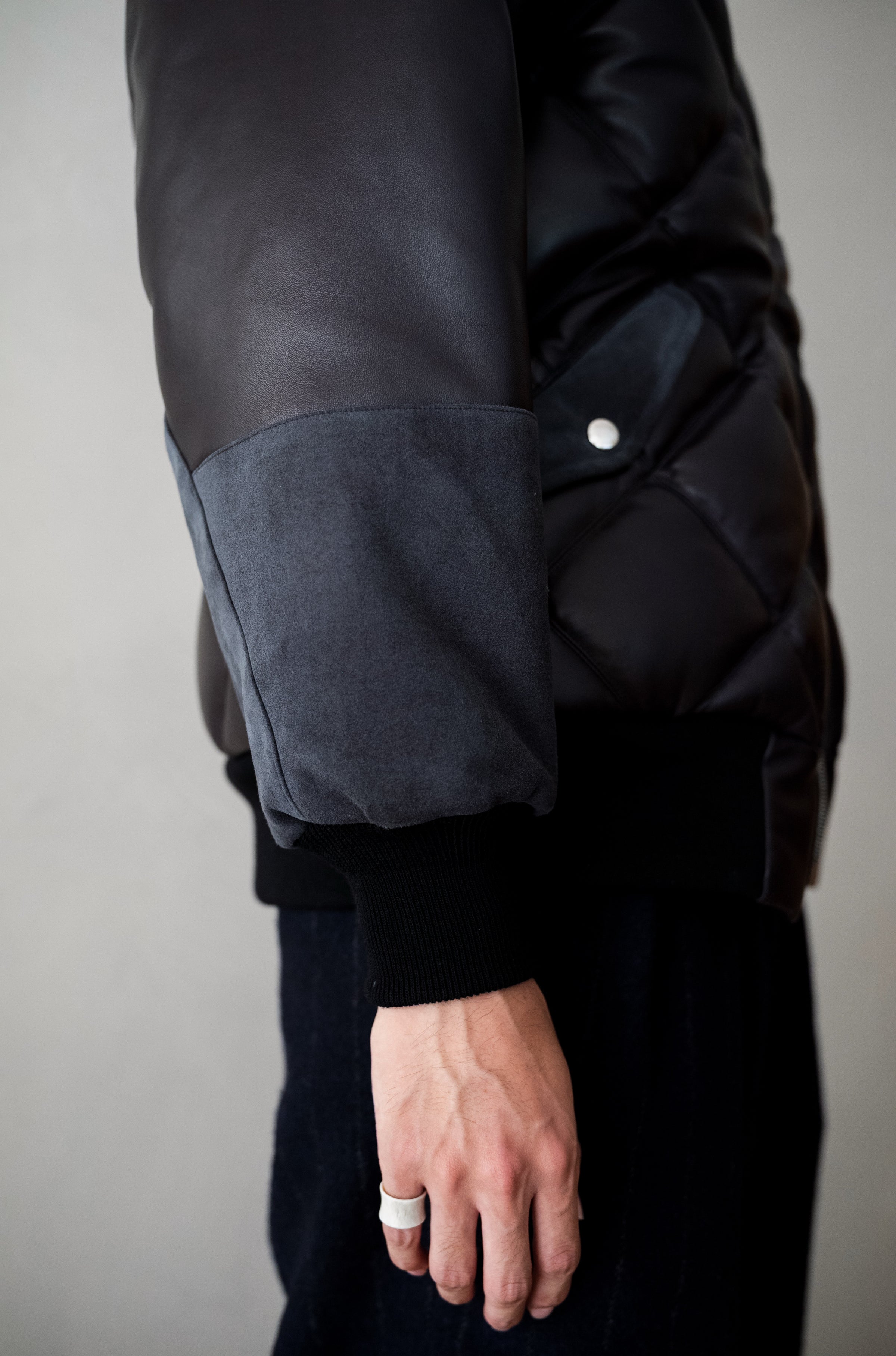 Sheep Skin Quilted Down Jacket | cliché