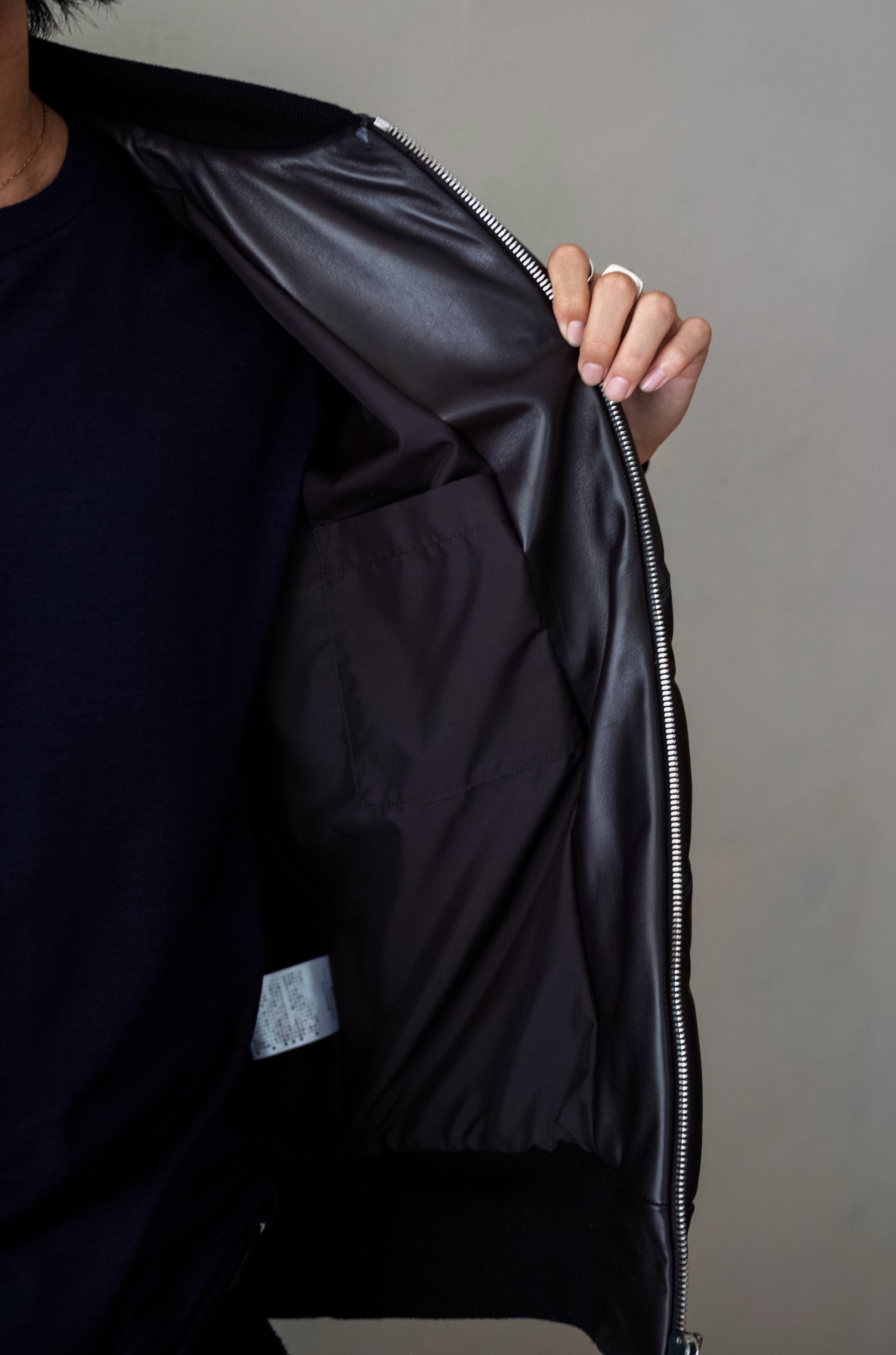 Sheep Skin Quilted Down Jacket | cliché