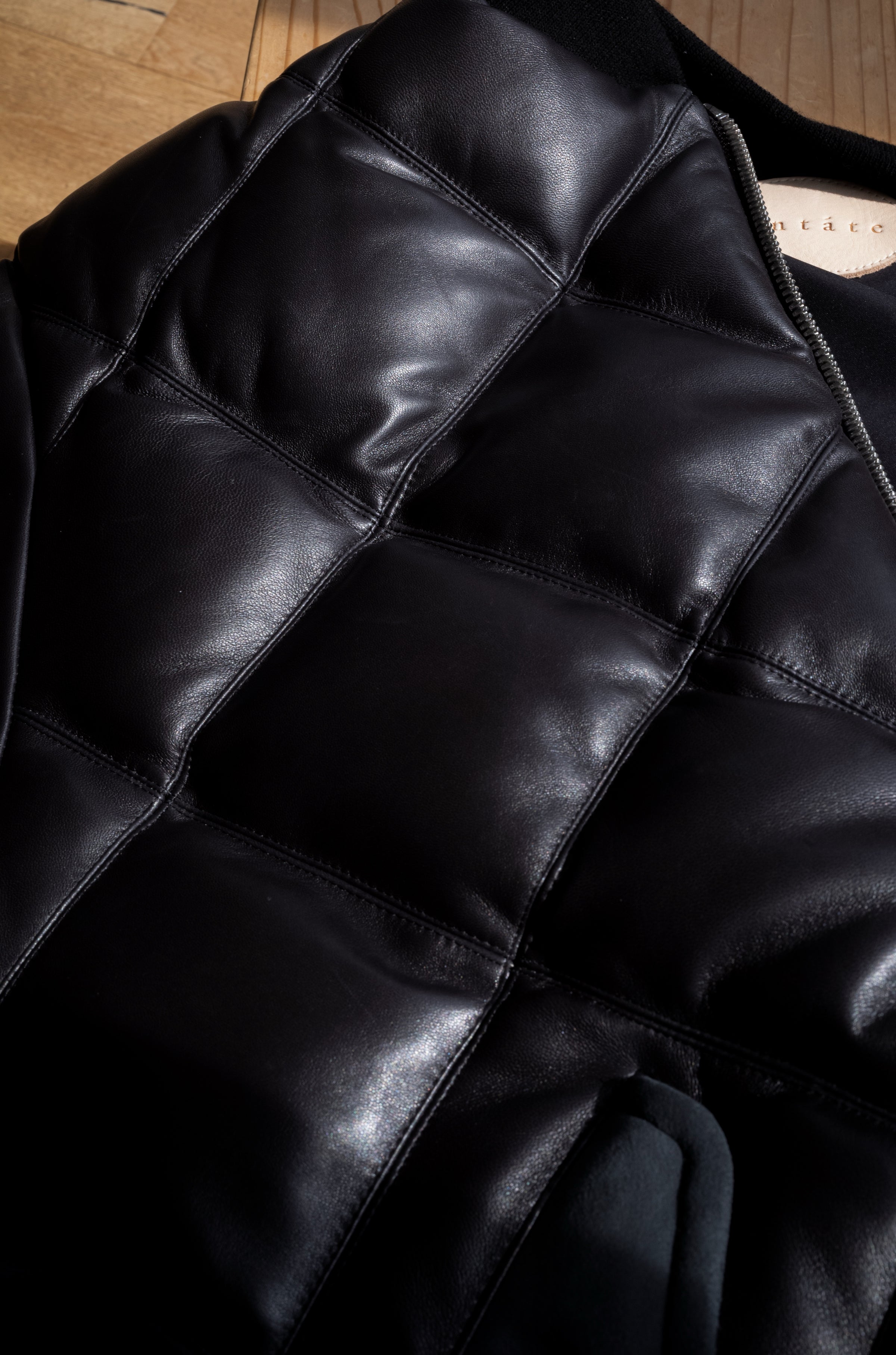 Sheep Skin Quilted Down Jacket | cliché