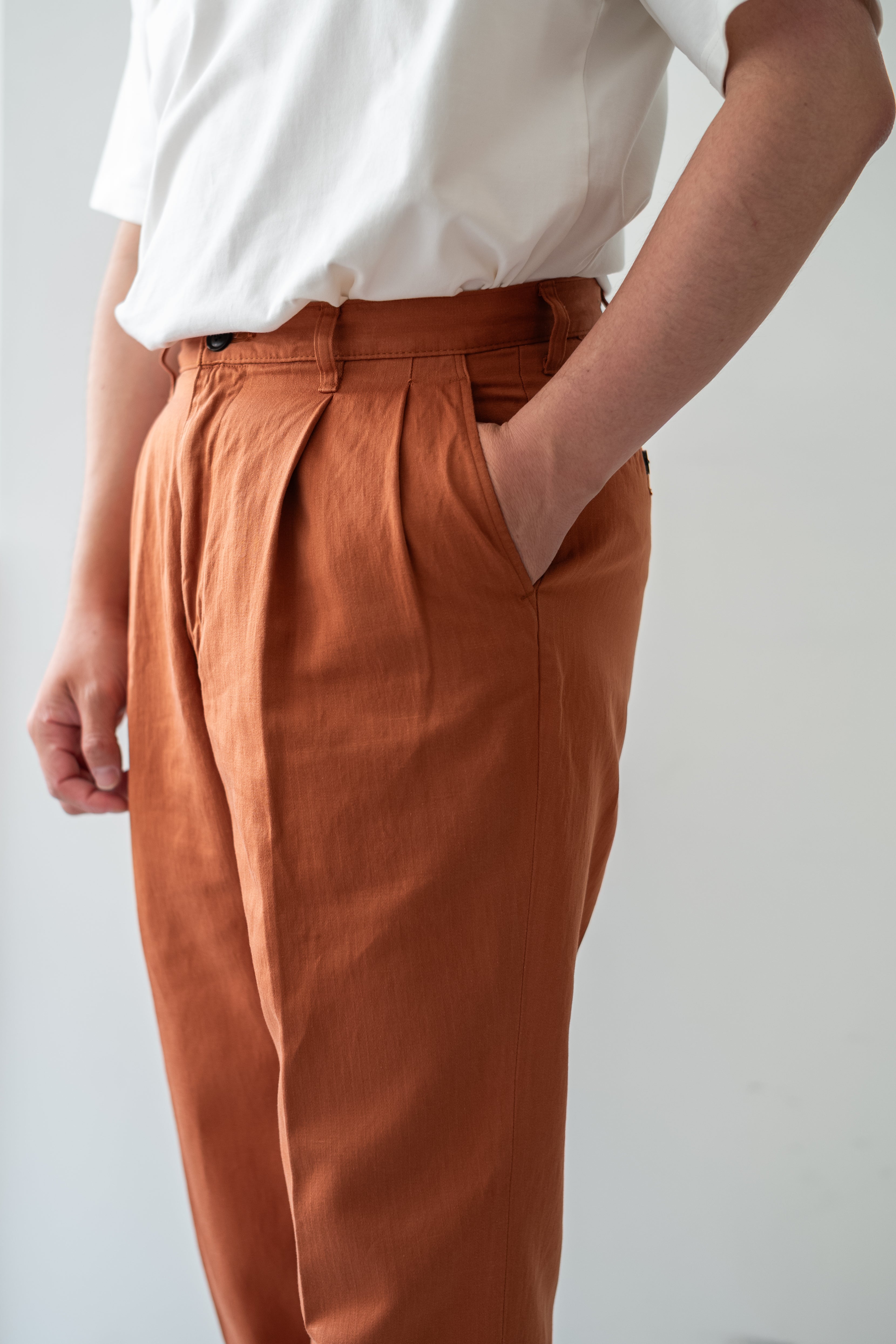 Satin Herringbone Trousers 〔SIERRA〕
