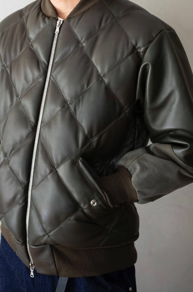 Sheep Skin Quilted Down Jacket