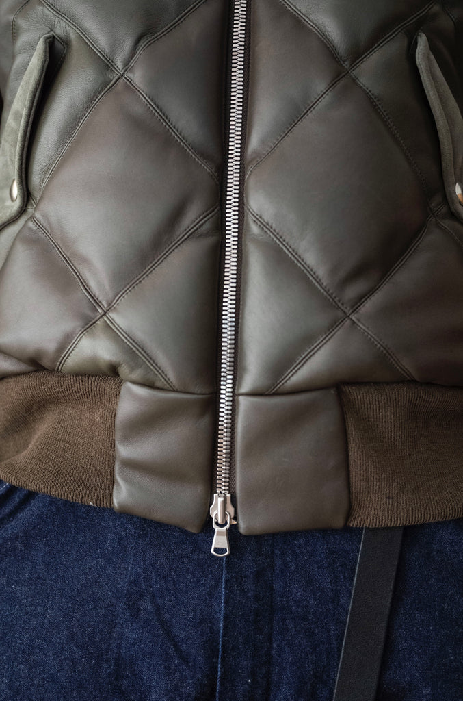 Sheep Skin Quilted Down Jacket