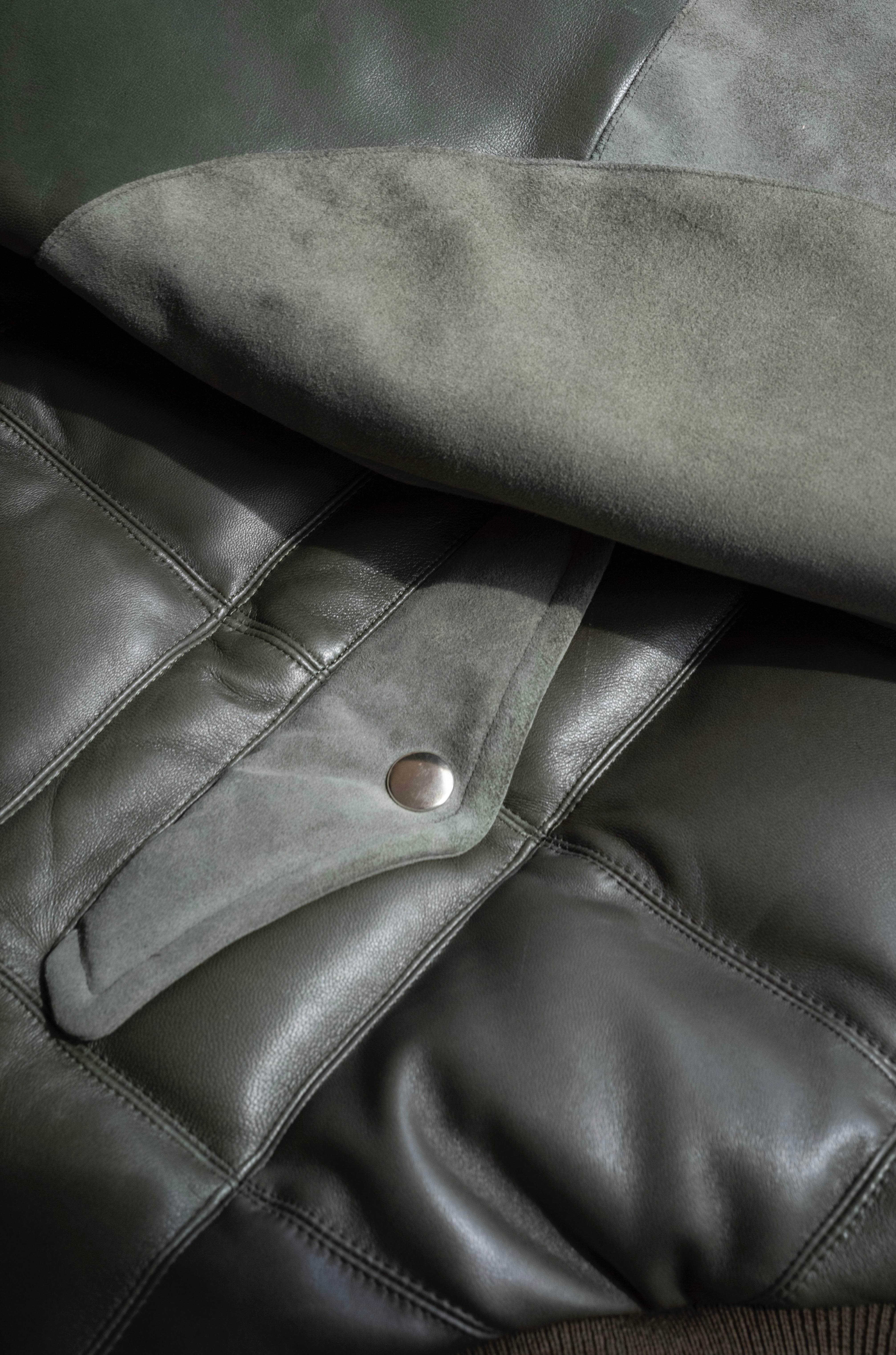 Sheepskin Quilted Down Jacket〔KHAKI〕