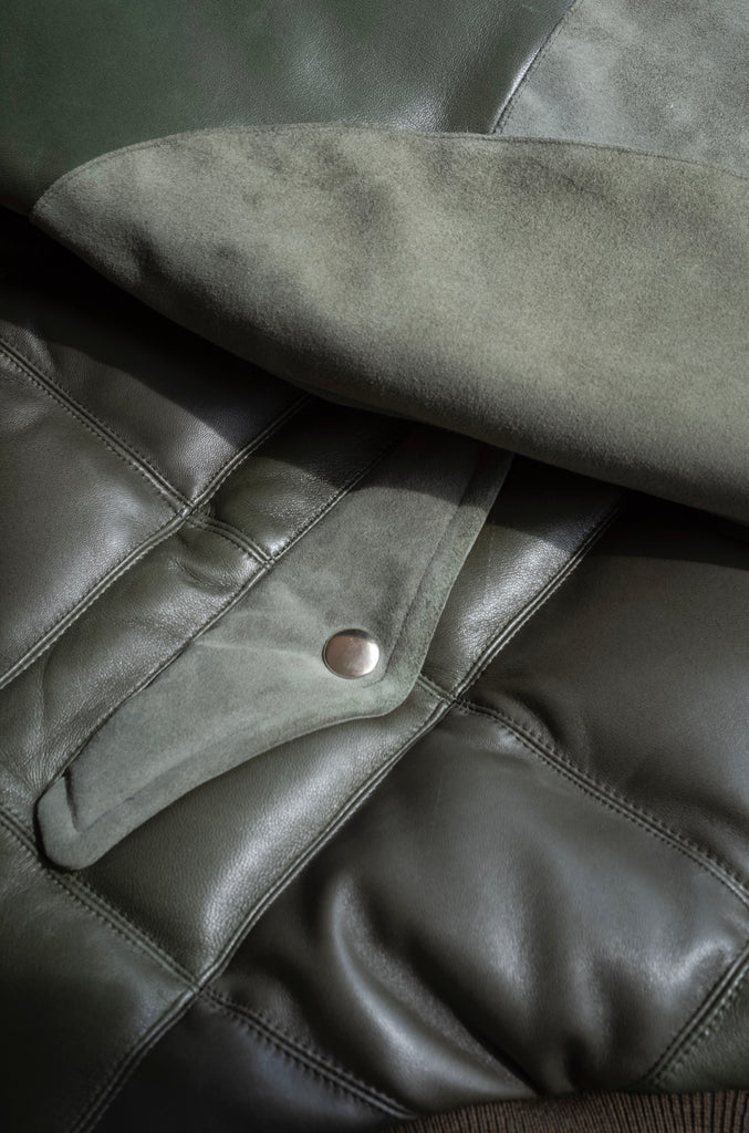 Sheep Skin Quilted Down Jacket