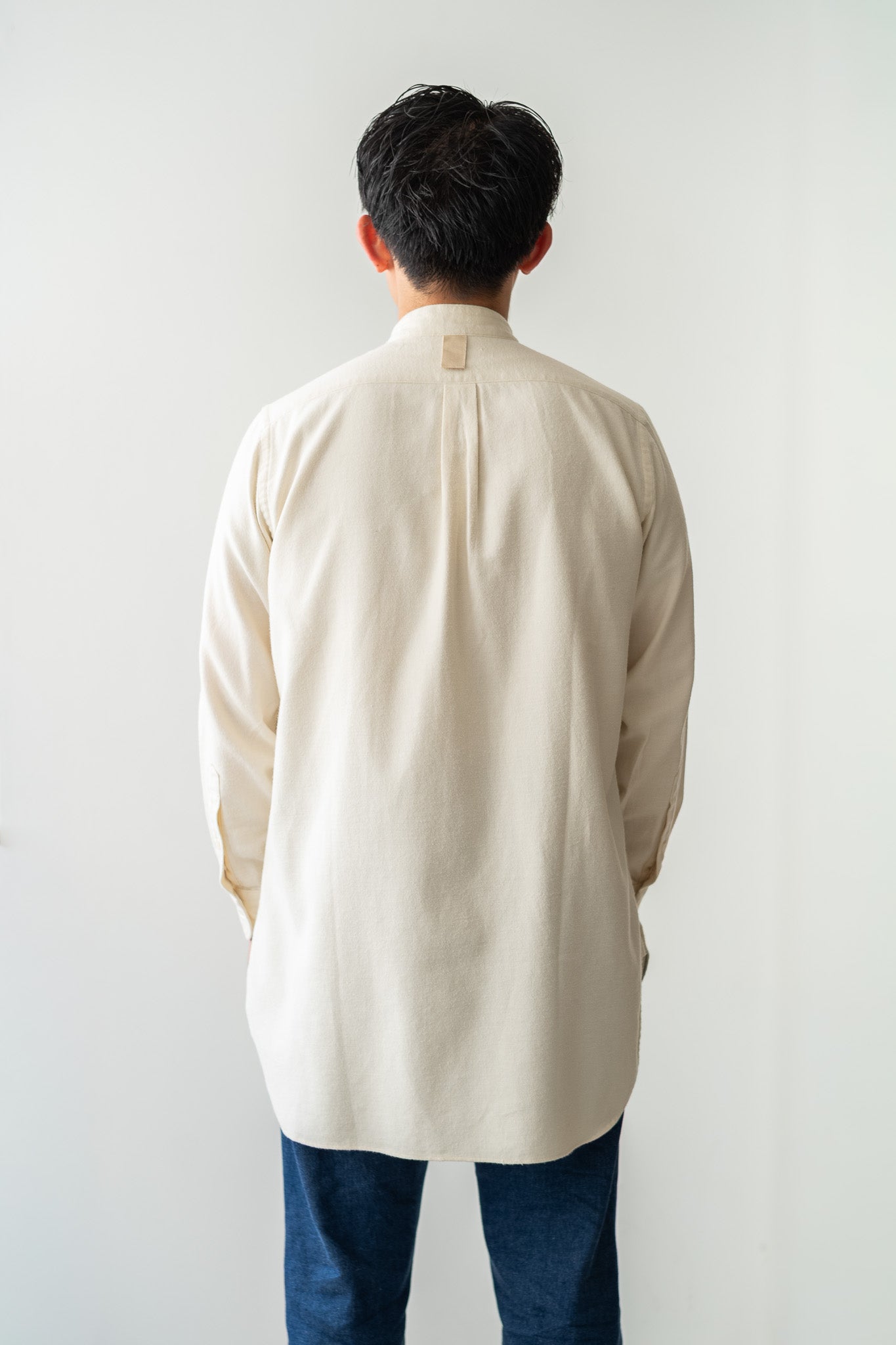 The Band Collar Shirt "FLANNEL"〔MILK〕
