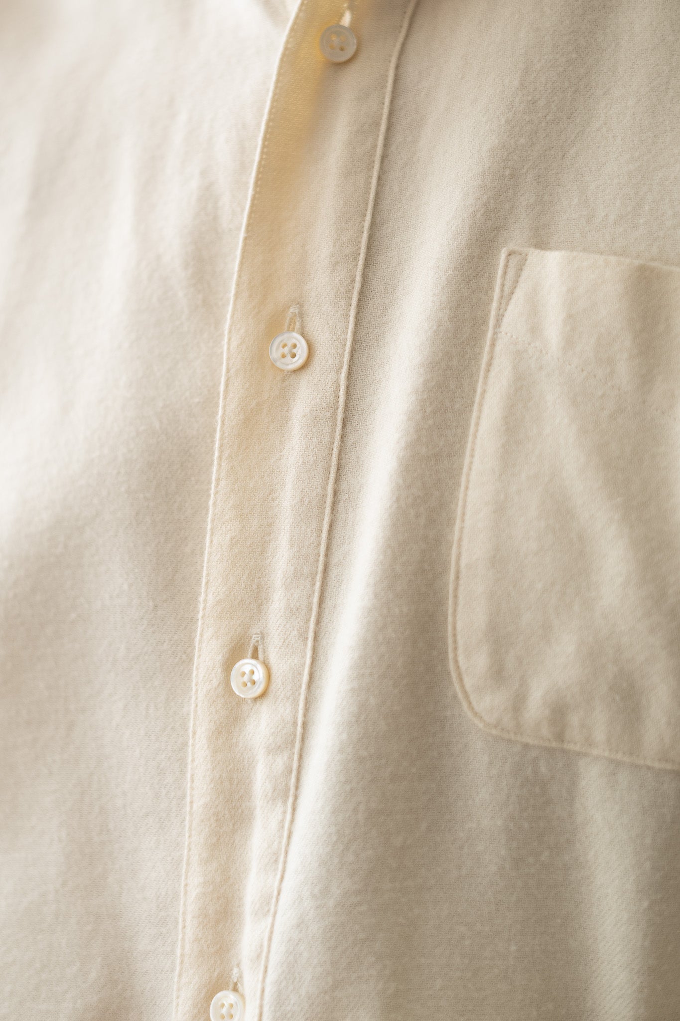The Band Collar Shirt "FLANNEL"〔MILK〕