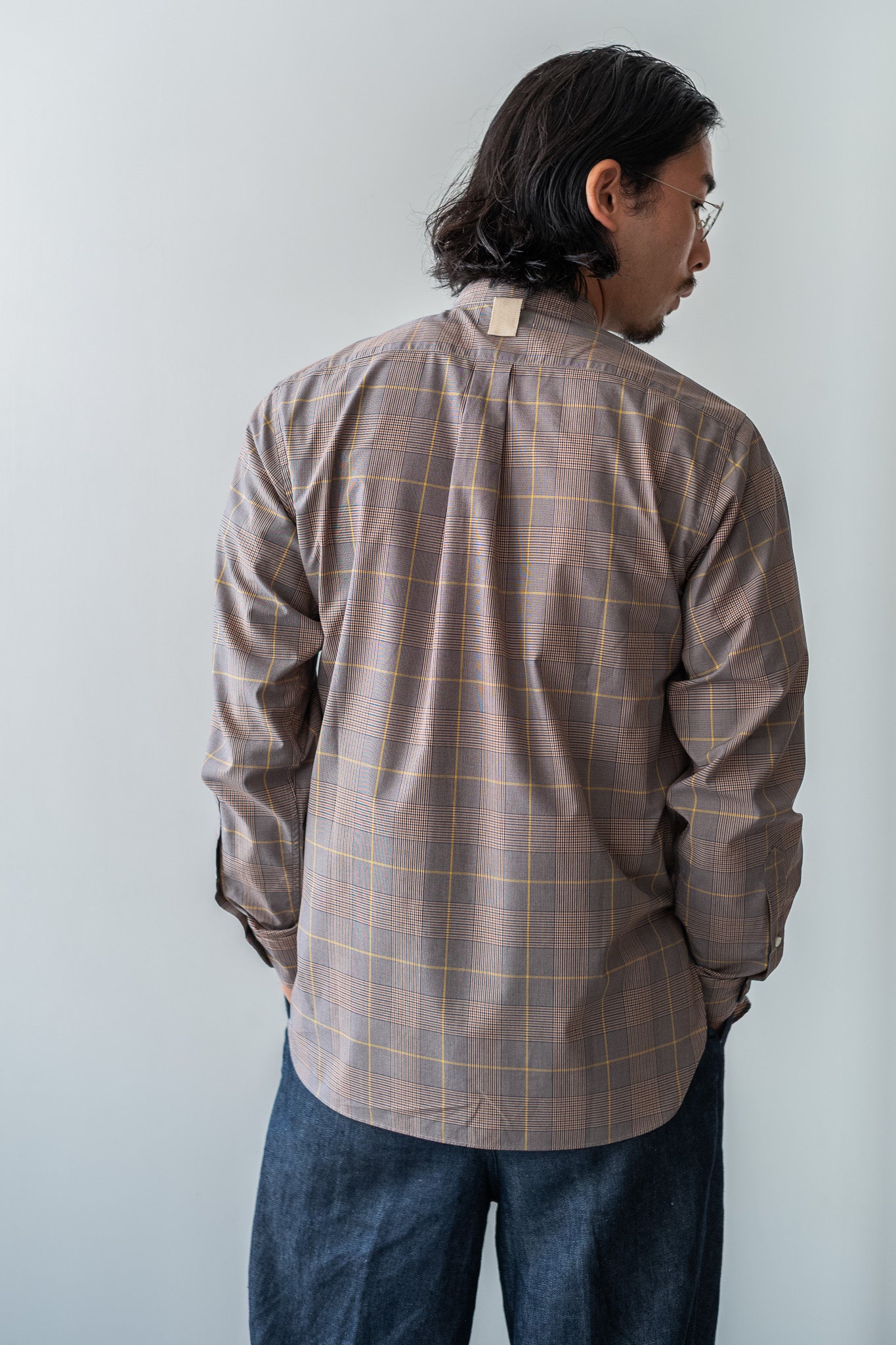 Band Collar Shirt 〔L.BROWN〕