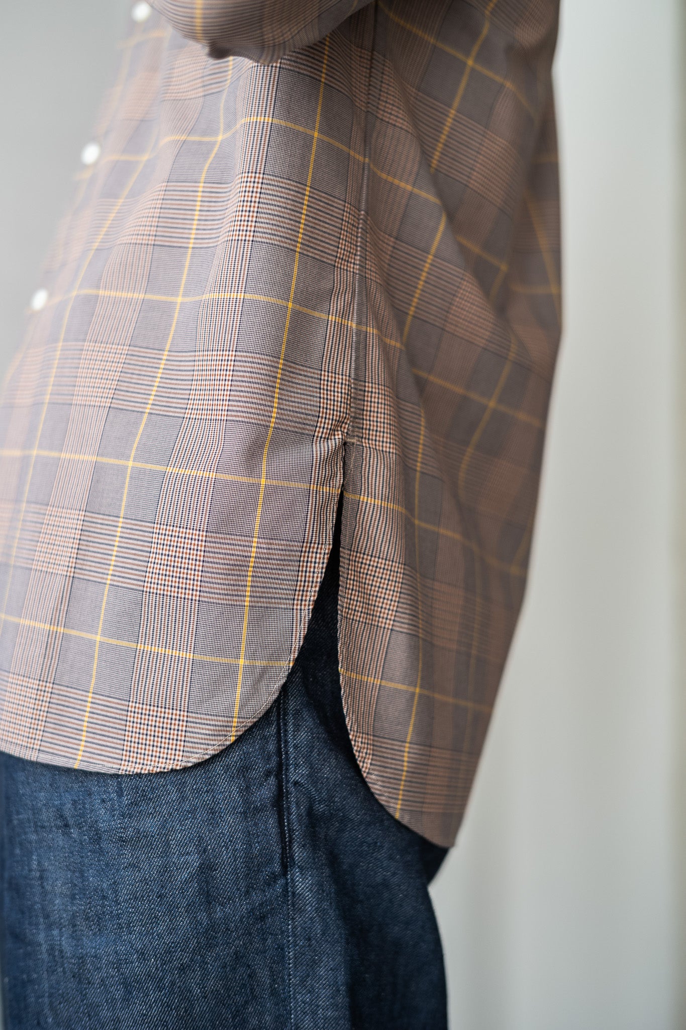 Band Collar Shirt 〔L.BROWN〕