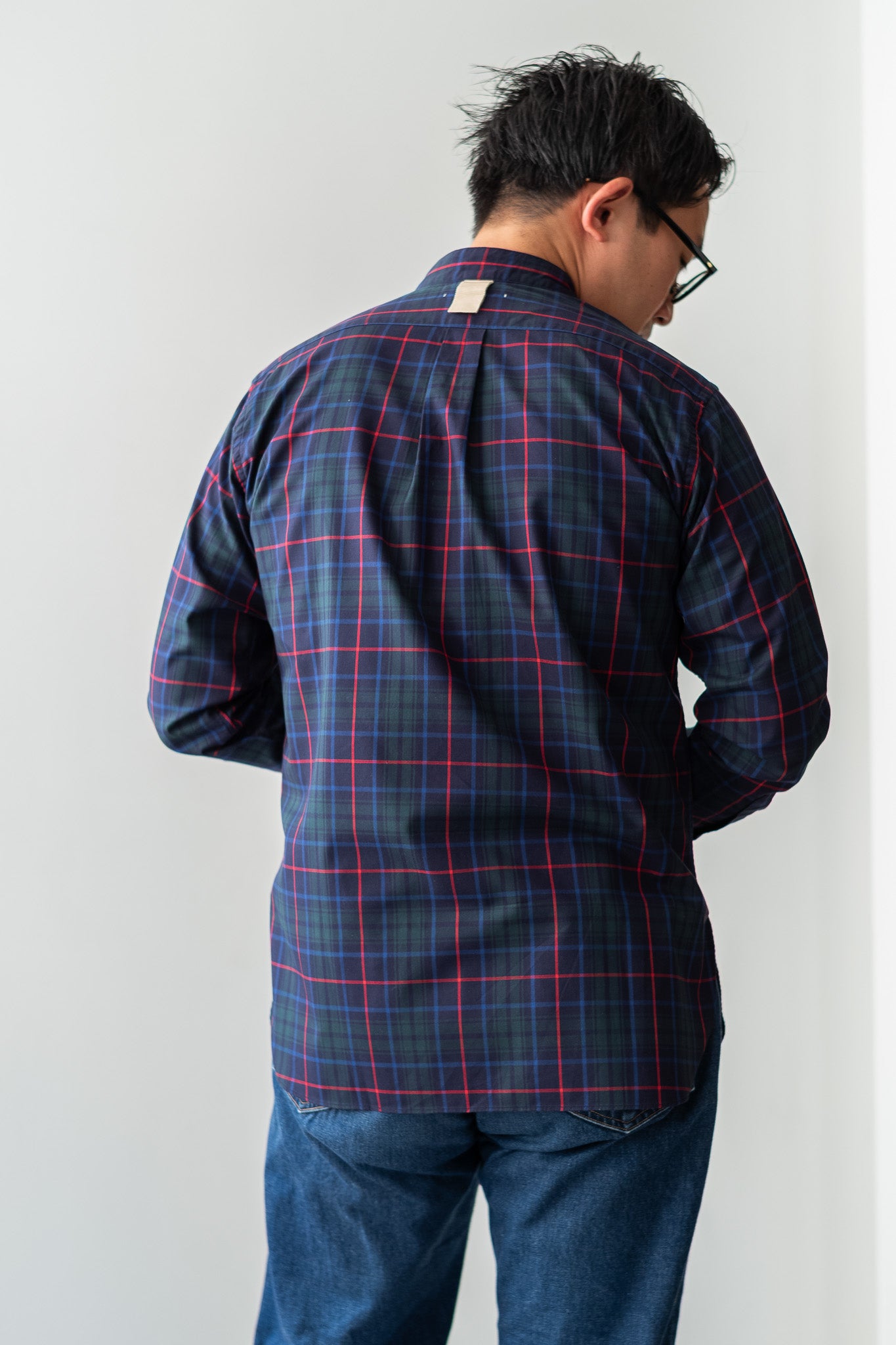 Band Collar Shirt〔GREEN〕