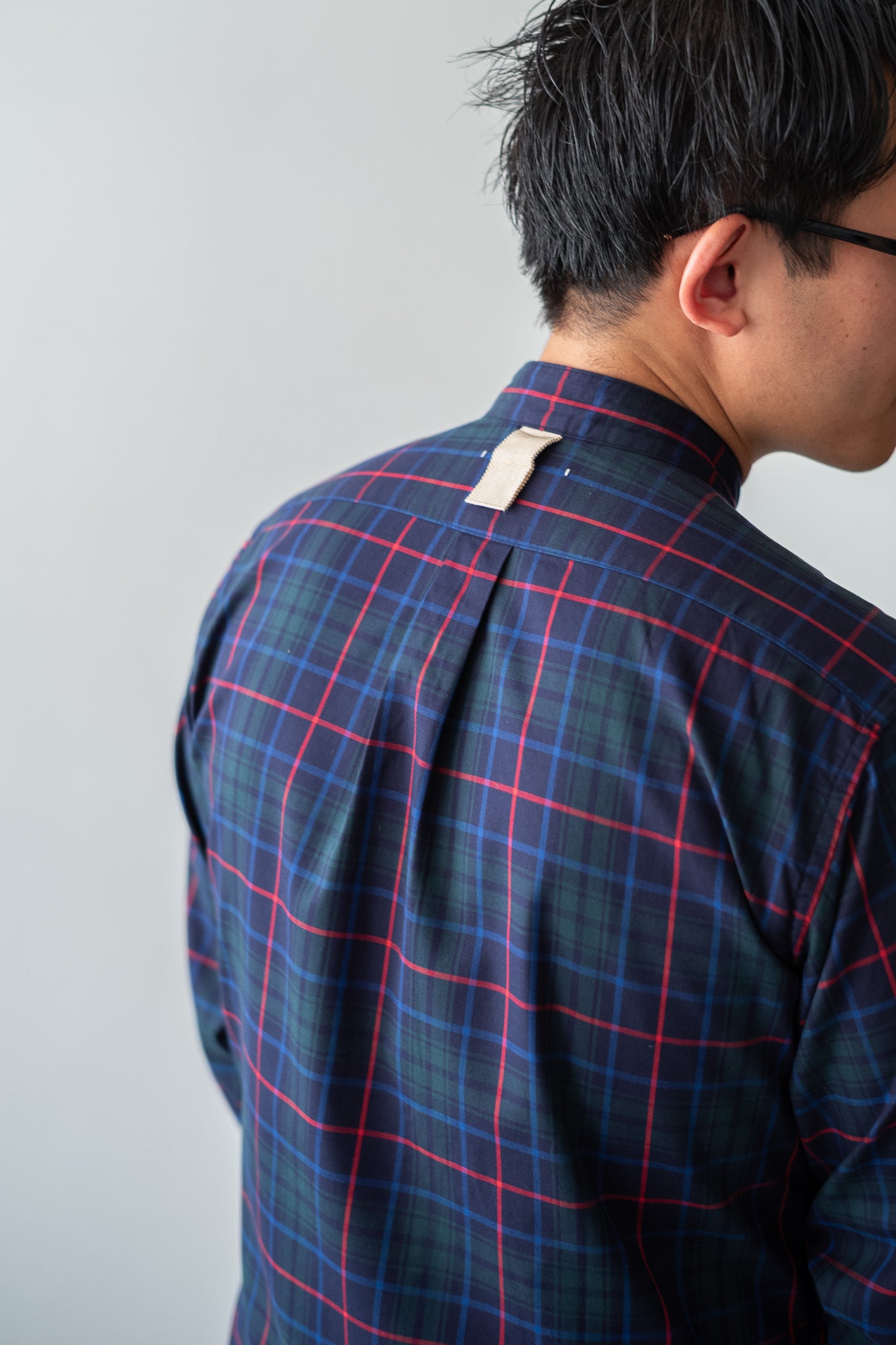 cantate カンタータ The Band Collar Shirt cliche バンドカラーストライプシャツ 21SSCA0252 ブルー 46 Band Collar Shirt | cliché