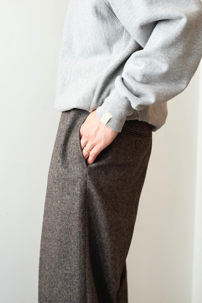 TUCKED BAGGY PANTS 〔HERRINGBONE〕