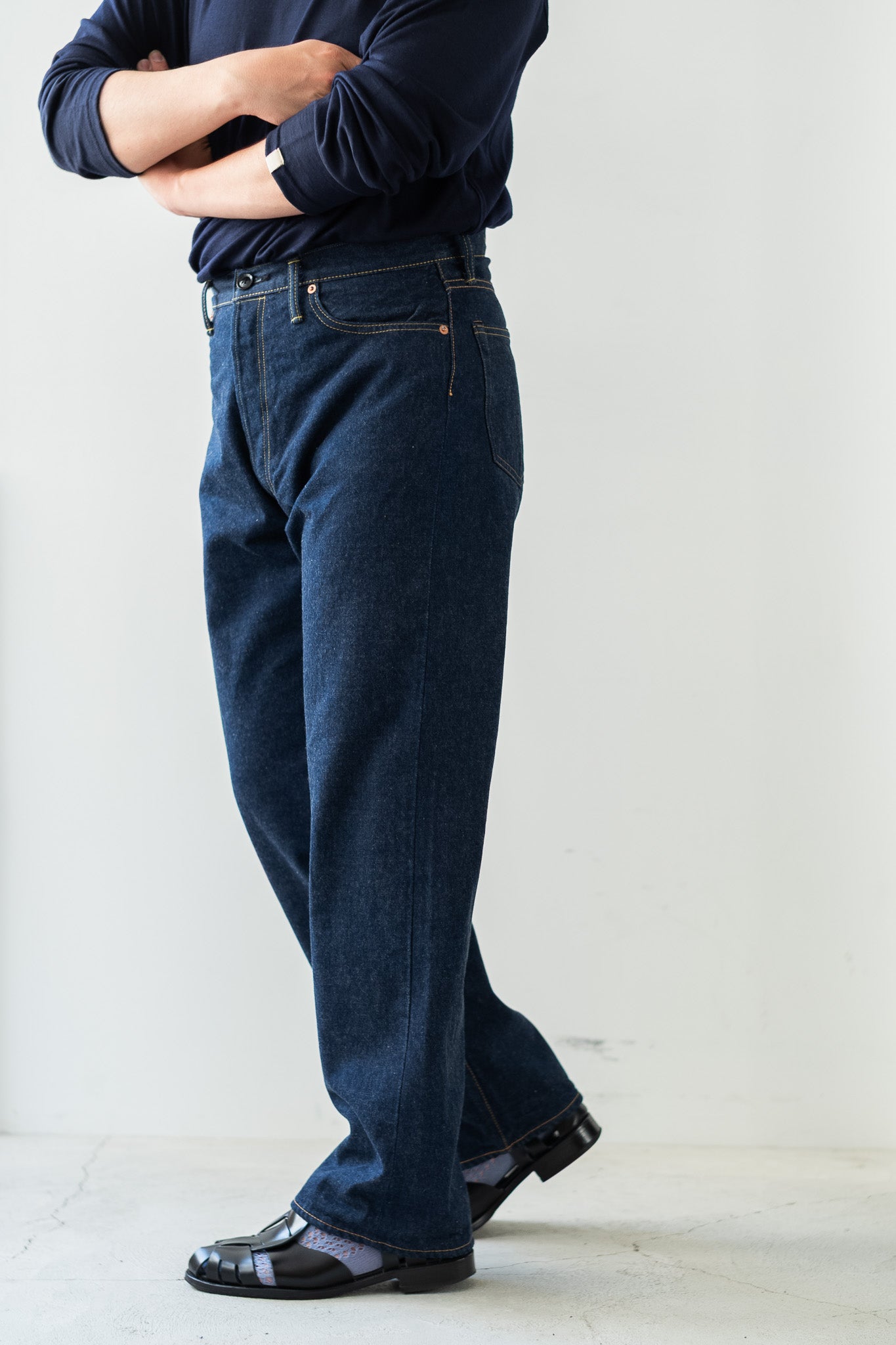 Denim Straight Trousers 〔INDIGO〕