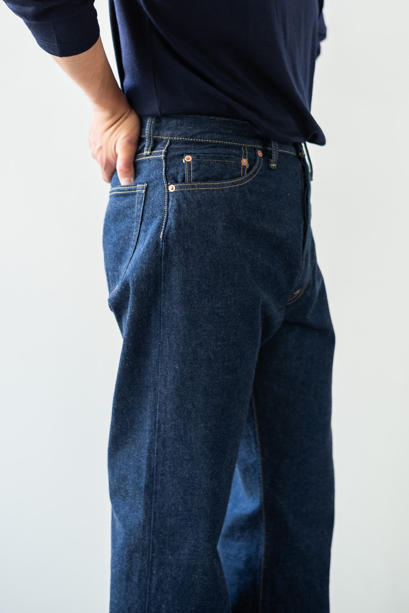 Denim Straight Trousers 〔INDIGO〕