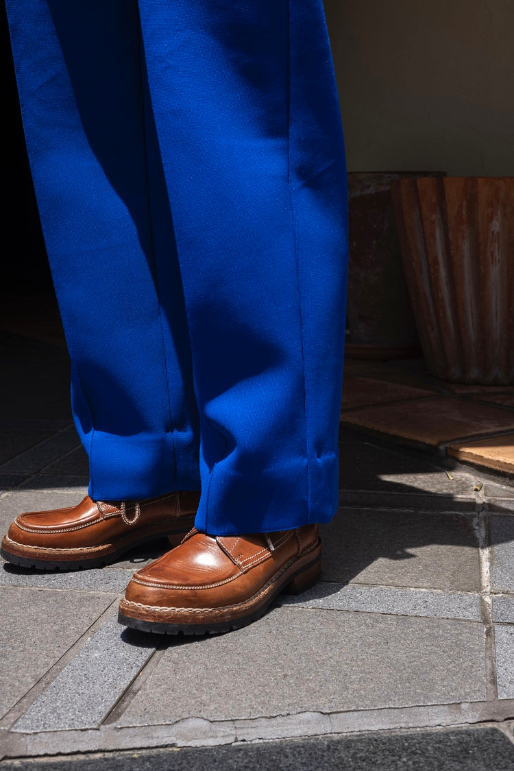 HIGH COUNT KNIT PIN TUCK WIDE TROUSERS | cliché