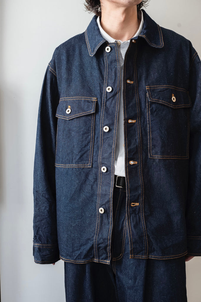 SILK DENIM SHIRT JACKET