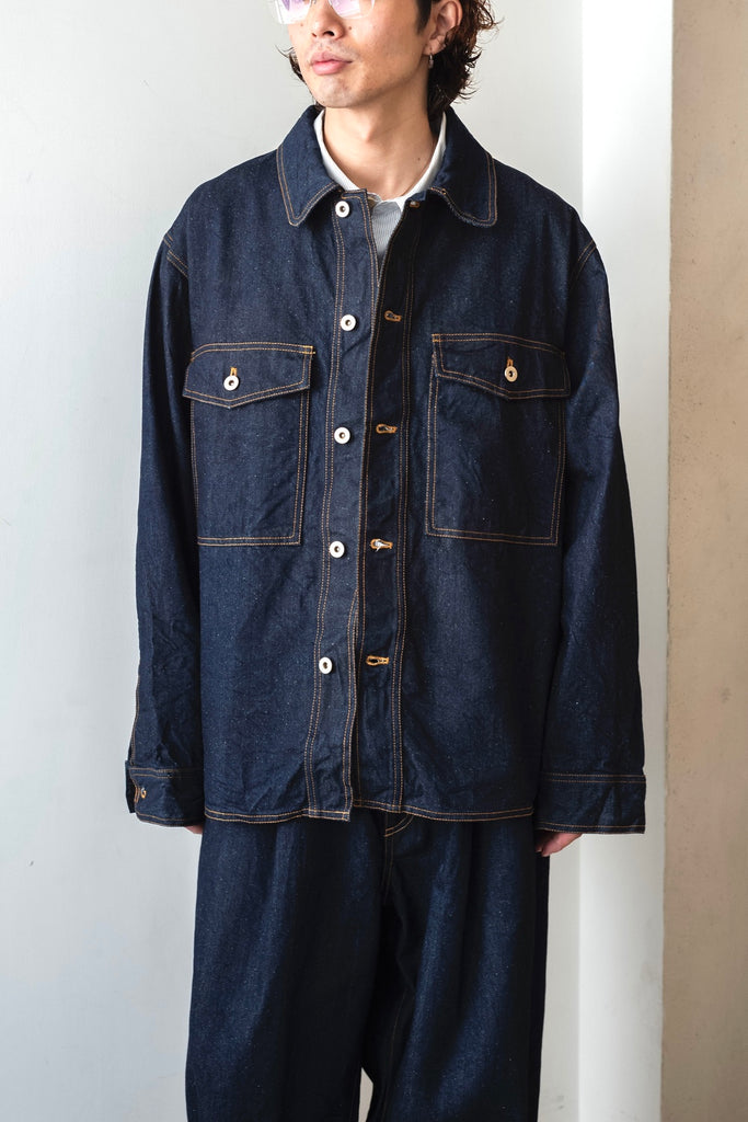 SILK DENIM SHIRT JACKET