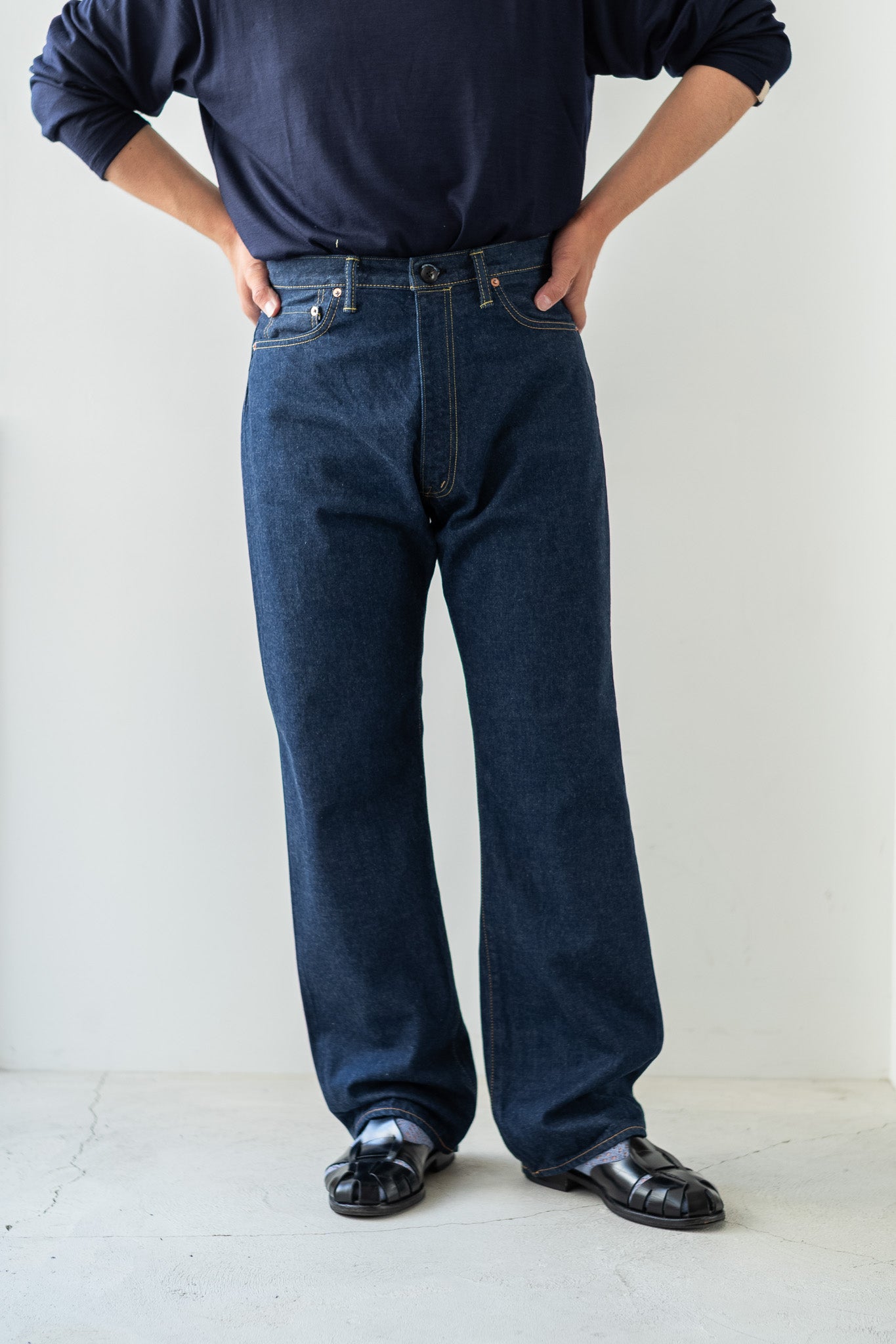 Denim Flare Trousers 〔INDIGO〕