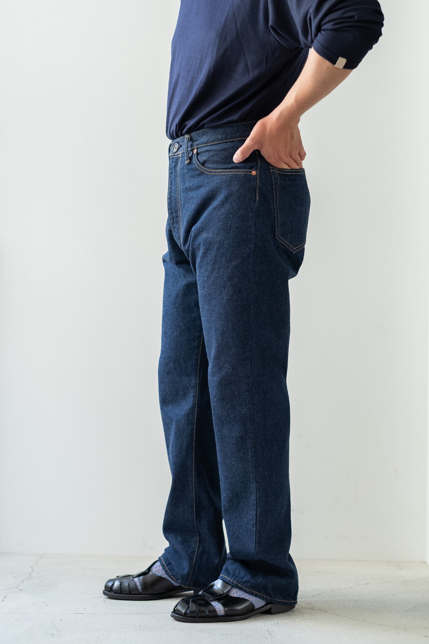 Denim Flare Trousers 〔INDIGO〕
