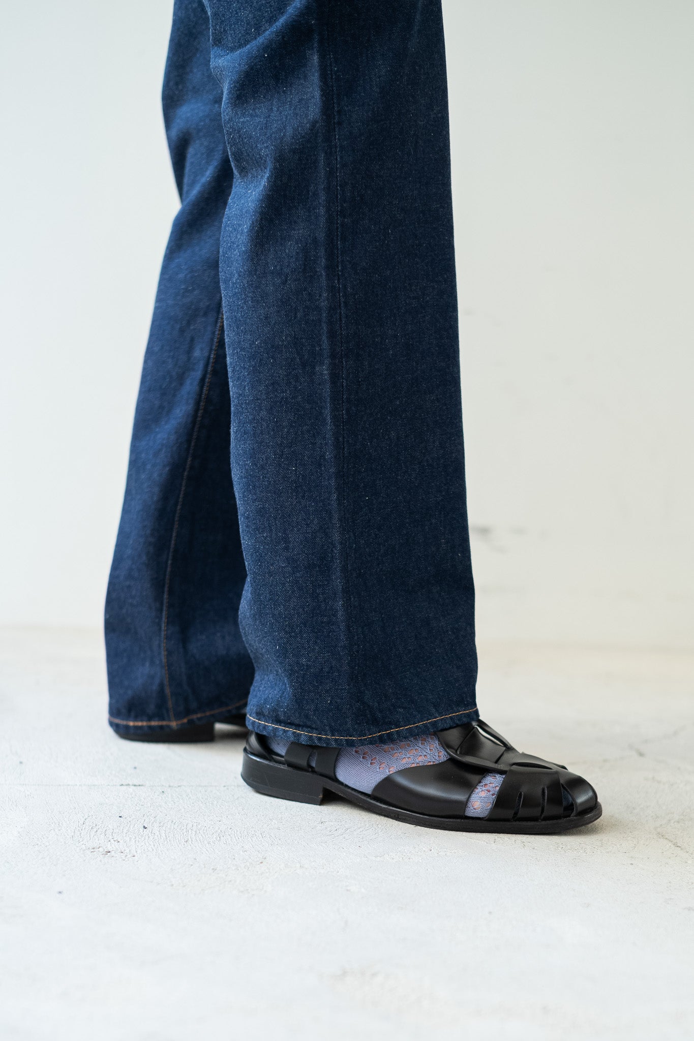 Denim Flare Trousers 〔INDIGO〕
